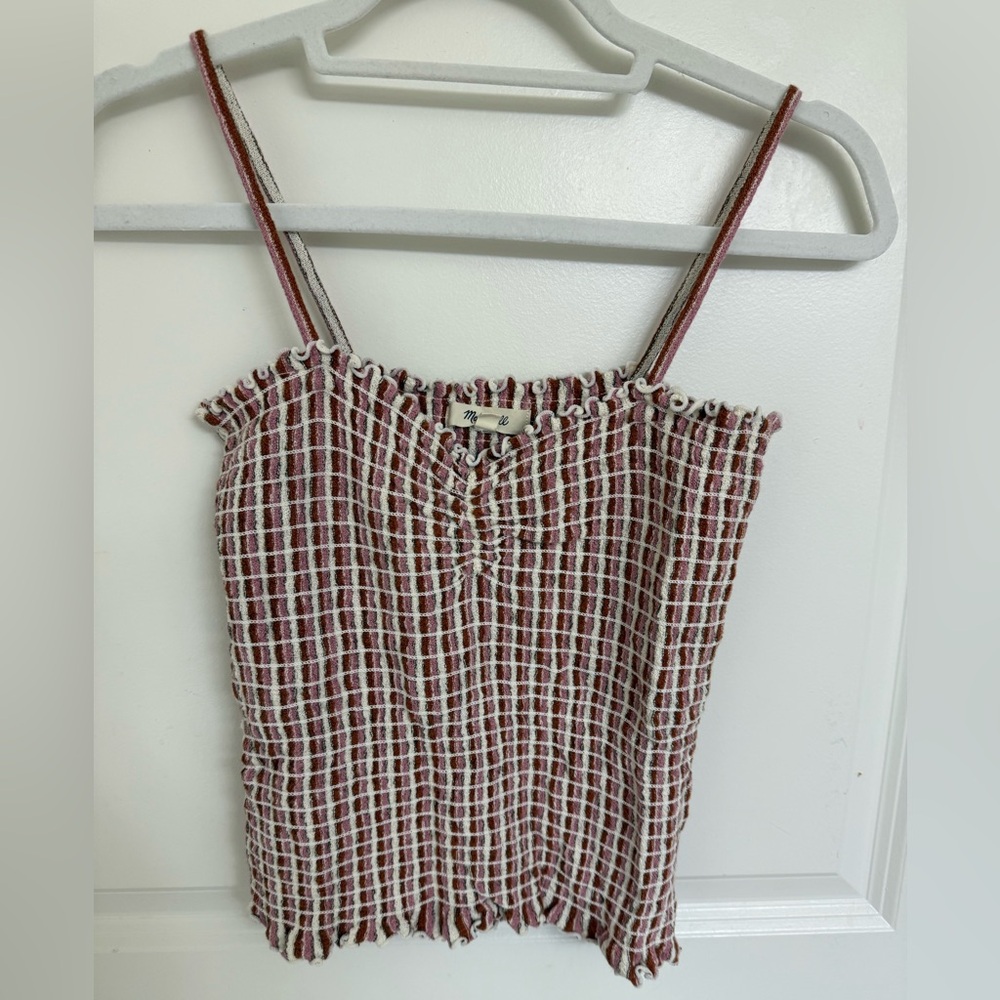 Madewell Red and White Checkered Camisole